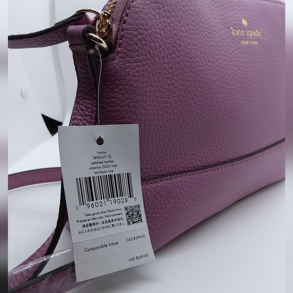 Kate Spade NWT Hanna Pebbled Leather Valerian Crossbody Bag - Picture 8 of 15